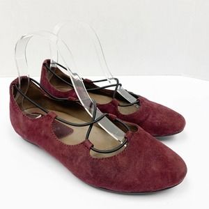 Earth Red Burgundy Essen Flats Ballet Shoes SZ 6.5